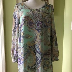 Blu Pepper mint & lavender paisley dress/tunic